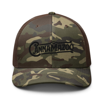 Cannamazoo Black Stitch Camouflage Trucker Hat