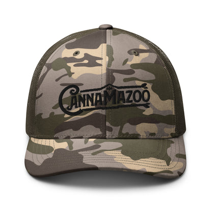 Cannamazoo Black Stitch Camouflage Trucker Hat