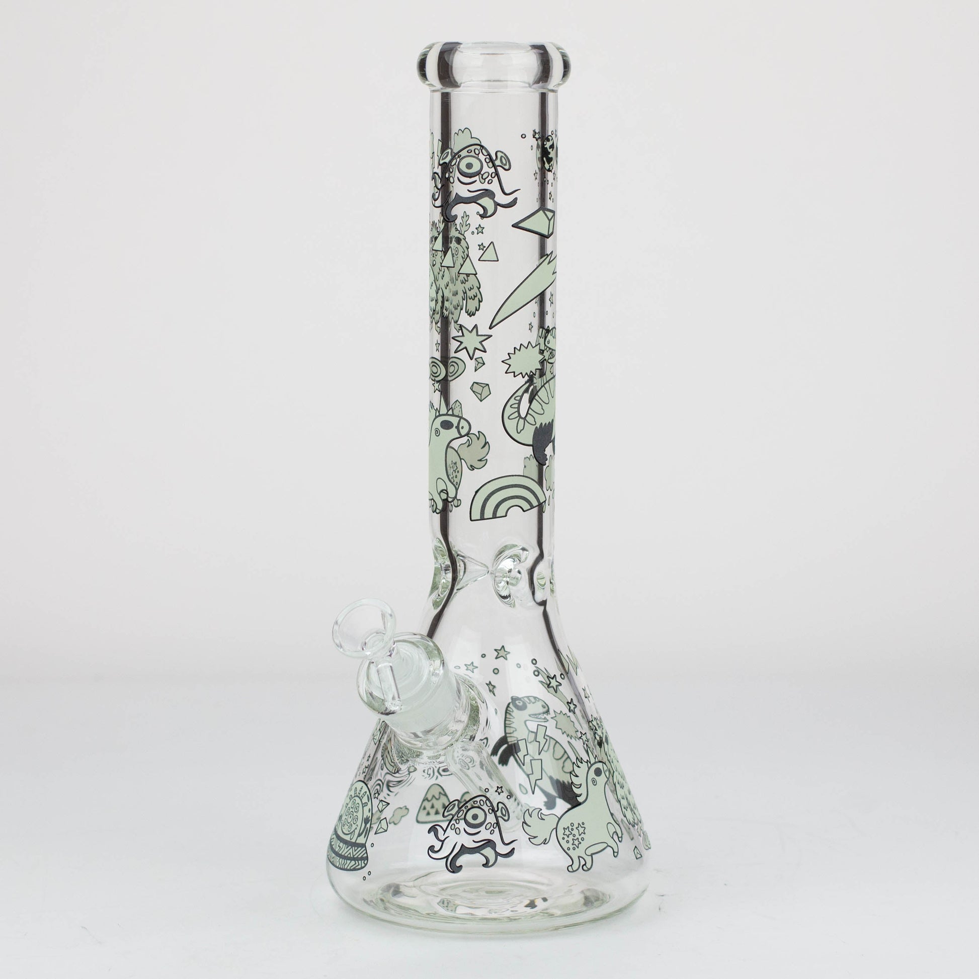 14" Glow in the dark 7 mm glass water bong [YG]_12