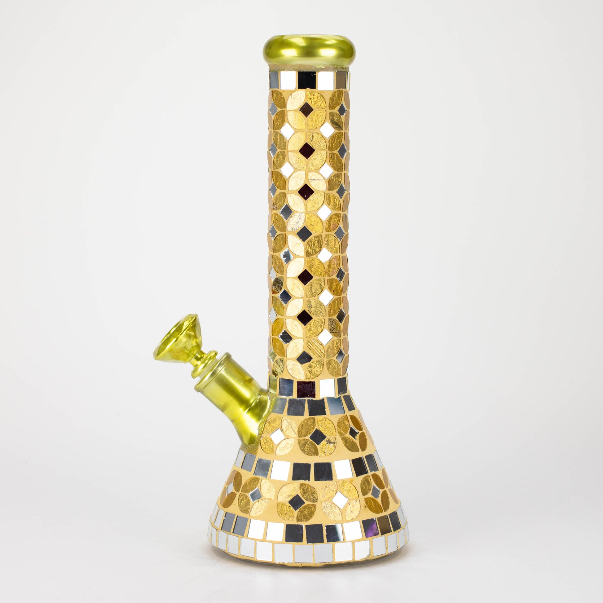 14" Mosaic 9mm glass beaker bong with tree arm percolator [MSAK-2]_3